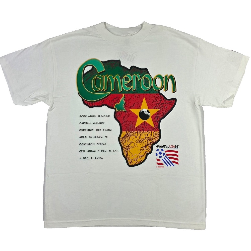 HIGH 5 SPORTSWEAR WORLD CUP 1994 CAMEROON  TSHIRT SOCCER SINGLE STITCH Vintage